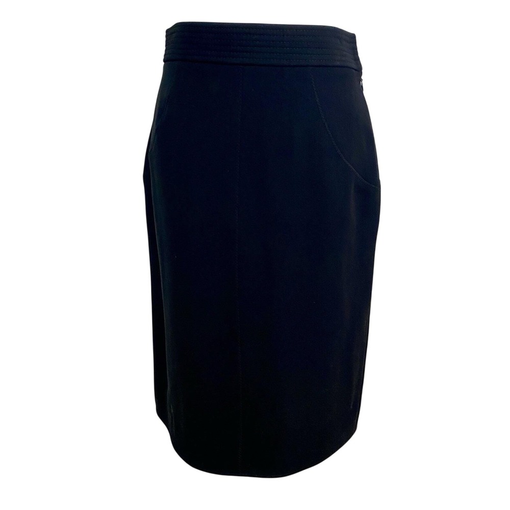 Blumarine Made In Italy Black Tulip Hem Skirt Office Siren Y2K Vintage 90s